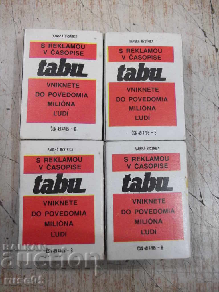 Auction Lot of 4 pcs. unused Slovak matches Auction Lot of 4 pcs. unused Slovak matches
