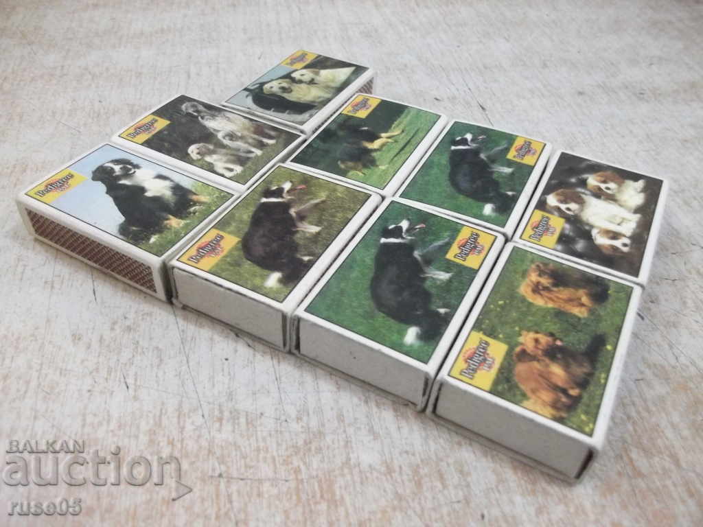 Auction Lot of 9 pcs. unused Bulgarian matches with dogs Auction Lot of 9 pcs. unused Bulgarian matches with dogs