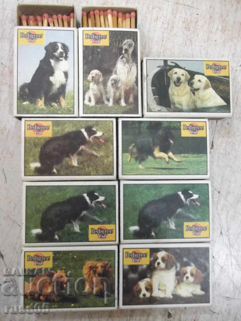 Lot of 9 pcs. unused Bulgarian matches with dogs