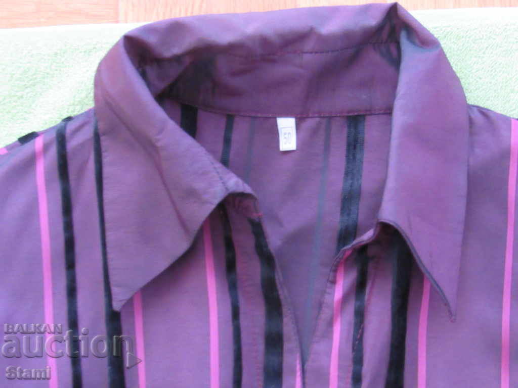 Women's purple blouse with taffeta strip, size 50 - 7 Women's purple blouse with taffeta strip, size 50 - 7