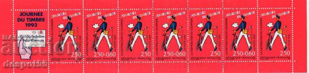 1993. Γαλλία. Ημέρα αποστολής ταχυδρομικών αποστολών. Cornet 7 + 1.