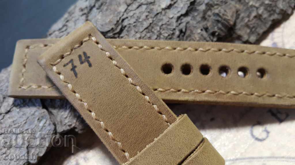 Leather watch strap 24mm Genuine leather 542