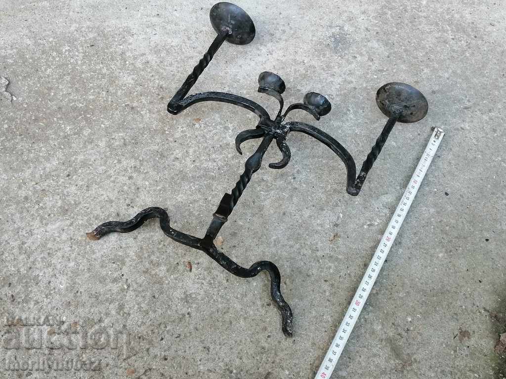 Old forged candlestick, candle with price 59.00 BGN | € 30.17