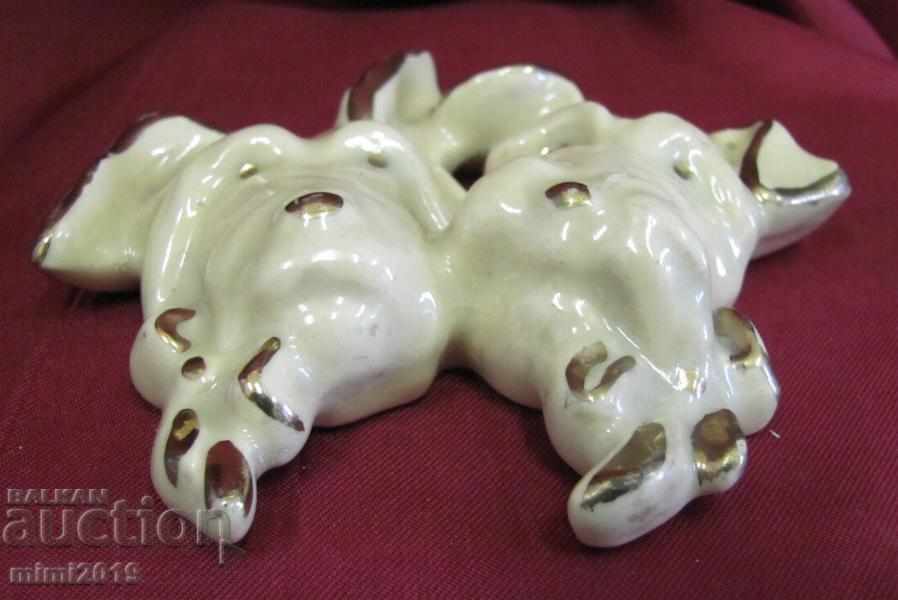 Παράδοση Χάλκινο ειδώλιο πορσελάνης 19ου αιώνα - σκυλιά Παράδοση Χάλκινο ειδώλιο πορσελάνης 19ου αιώνα - σκυλιά