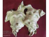 19th Century Loss Porcelain Figurine - Dogs