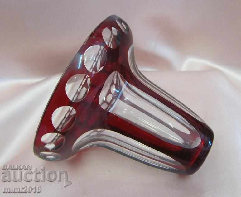 Delivery of Old Crystal Glass Massive Vase Bohemia Delivery of Old Crystal Glass Massive Vase Bohemia