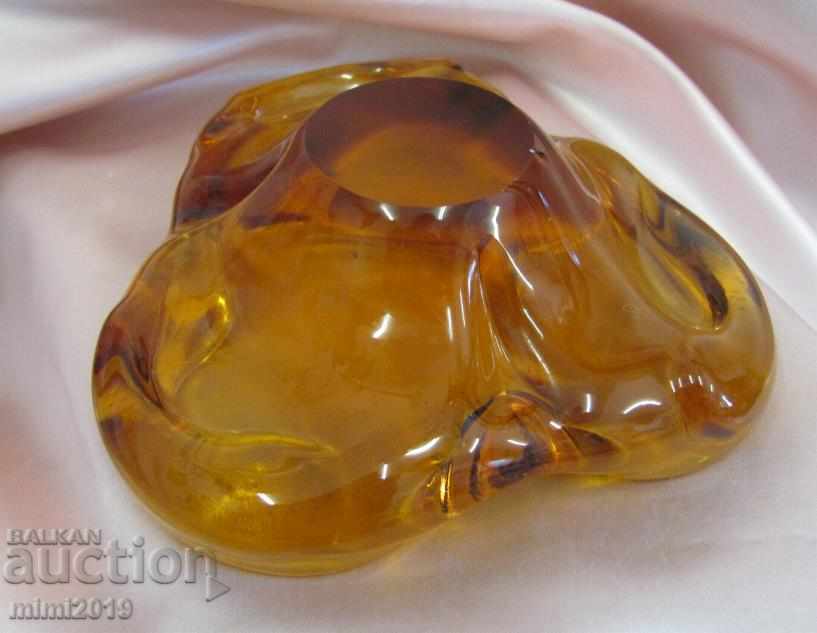 Crystal Glass Handmade Solid Heavy Ashtray - 5 Crystal Glass Handmade Solid Heavy Ashtray - 5