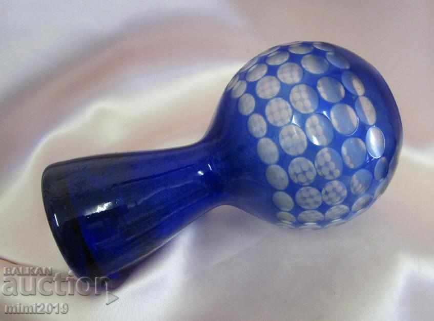 Old Crystal Vase handmade Bohemia - 5