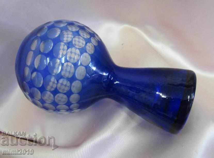 Old Crystal Vase handmade Bohemia - 6