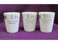 19th Century Porcelain Medical Cups 3 pcs. Germany