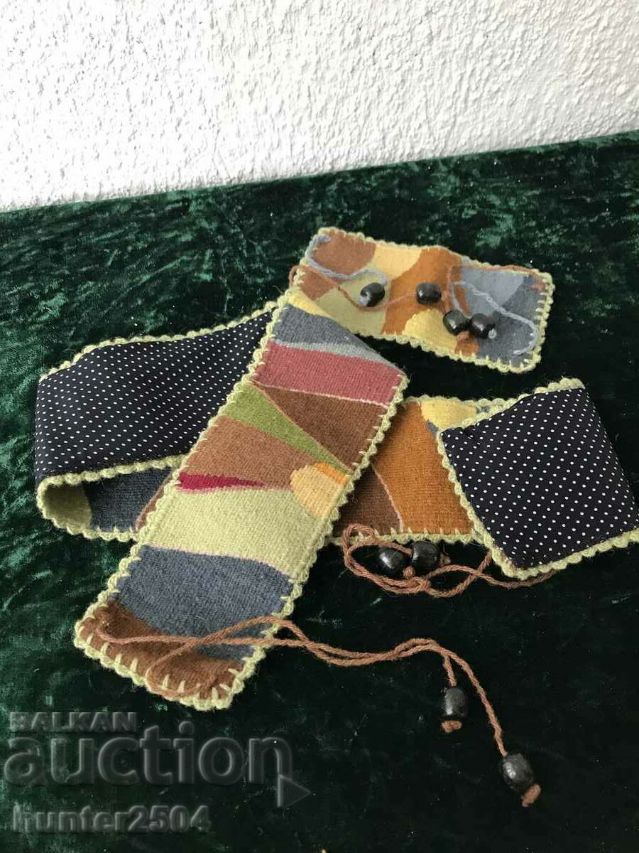 Auction Belt and bracelet - fabrics, wool Auction Belt and bracelet - fabrics, wool