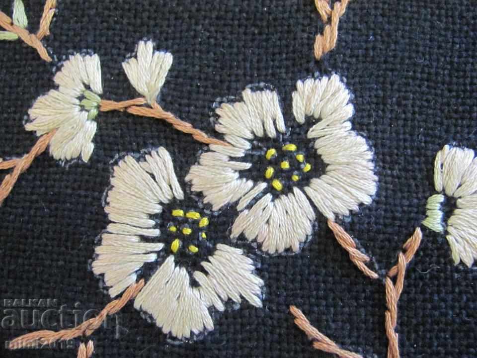 Παράδοση Παλιό βαμβακερό ύφασμα παλαιού χεριού κεντήματος