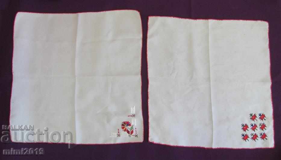 Lot of Old Handmade Embroidered Towels and Bottles for Perfume - 6 Lot of Old Handmade Embroidered Towels and Bottles for Perfume - 6