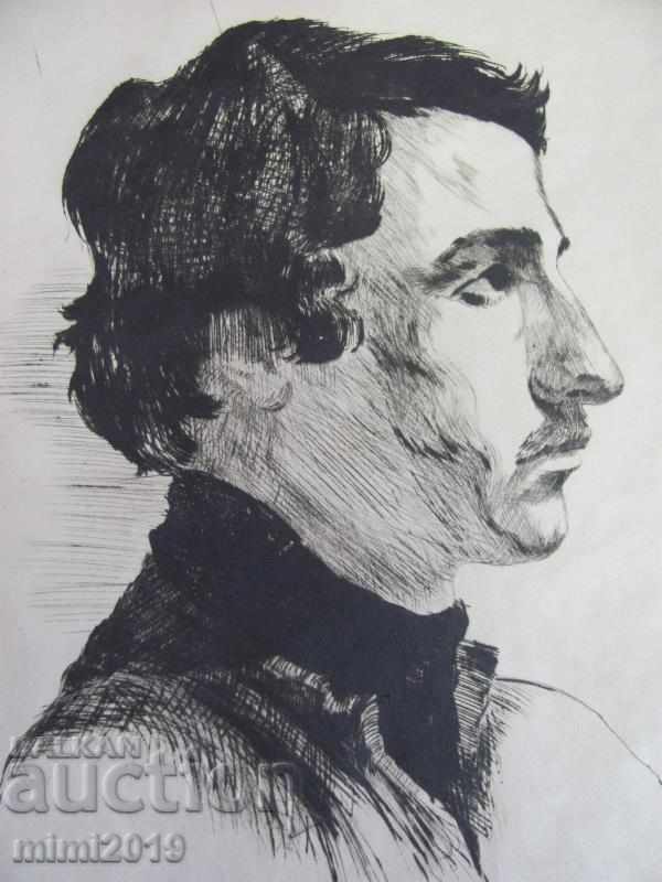 Old Original Graphic Dry Needle Ivo Karapeev - 6 Old Original Graphic Dry Needle Ivo Karapeev - 6