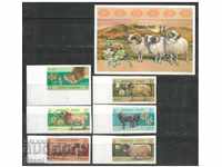 Блок марка и Сет 6 марки Овце , 1999, Монголия
