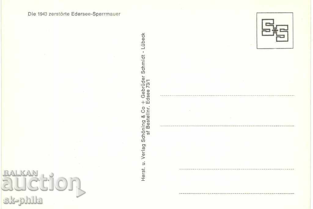 Old postcard - Edersee, Breaking of the dam wall with price 1.40 BGN | € 0.72 Old postcard - Edersee, Breaking of the dam wall with price 1.40 BGN | € 0.72