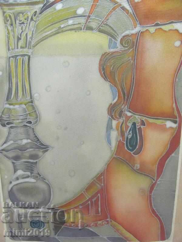 Auction  Original Painting Abstraction on silk fabric