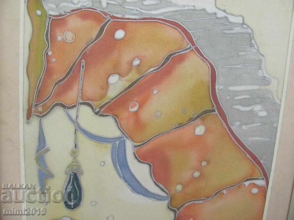 Delivery of Original Painting Abstraction on silk fabric