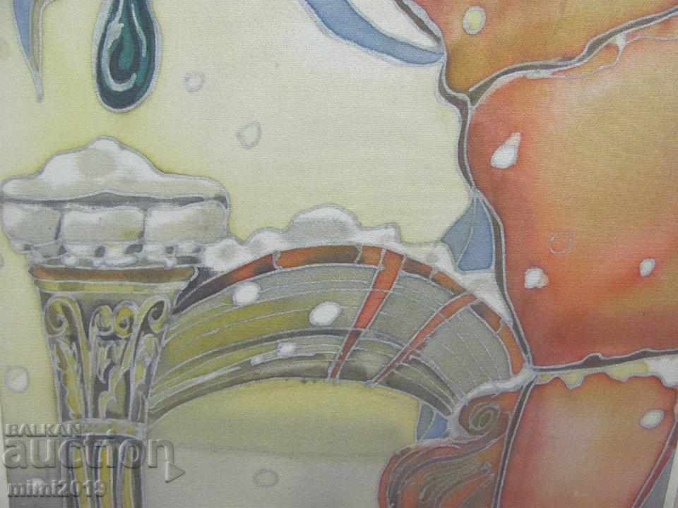 Original Painting Abstraction on silk fabric - 5