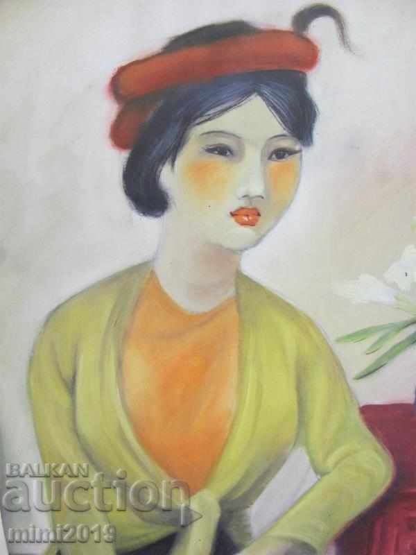 Old Painting Watercolor Signed Chinese Girl with price 70.00 BGN | € 35.79