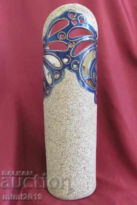 Old Art Deco Large Porcelain Author's Vase - 6 Old Art Deco Large Porcelain Author's Vase - 6