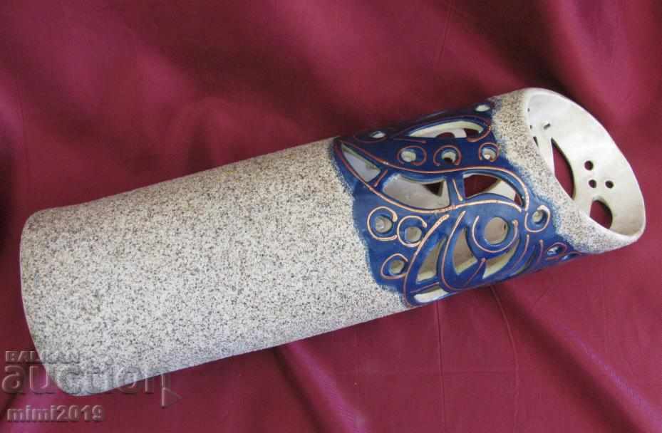 Old Art Deco Large Porcelain Author's Vase - 7 Old Art Deco Large Porcelain Author's Vase - 7