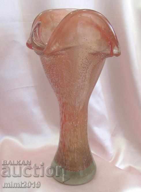 Παράδοση Παλαιό μαζικό βαρύ κρύσταλλο μεγάλο αγγείο Παράδοση Παλαιό μαζικό βαρύ κρύσταλλο μεγάλο αγγείο