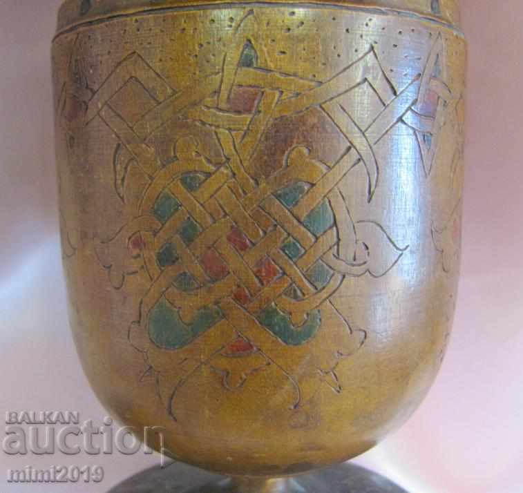 19 век Дървена Купа с Капак ръчна изработка - 7 19 век Дървена Купа с Капак ръчна изработка - 7