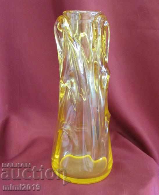 Παλιά Art Deco Crystal Vase χειροποίητο