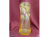 Old Art Deco Crystal Vase handmade