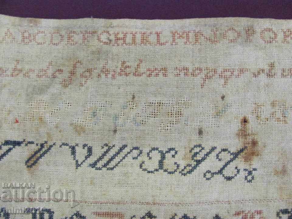 1700th SAMPLER ALPHABET Hand Embroidery Rare - 5 1700th SAMPLER ALPHABET Hand Embroidery Rare - 5