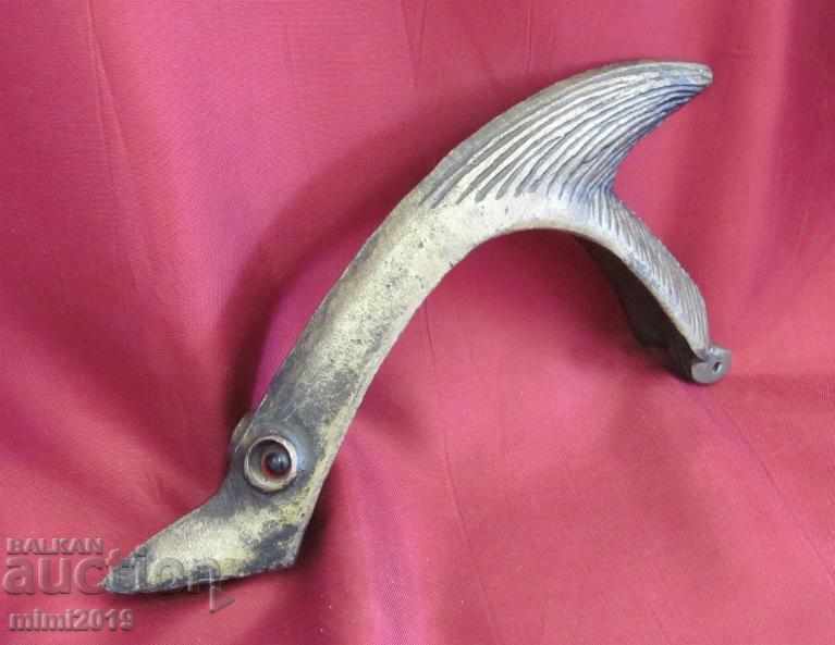 30s Art Deco Bronze Dolphin Handle - 5 30s Art Deco Bronze Dolphin Handle - 5