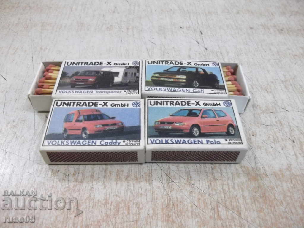 Lot of 4 pcs. "UNITRADE - X GmbH" matches with price 20.00 BGN | € 10.23 Lot of 4 pcs. "UNITRADE - X GmbH" matches with price 20.00 BGN | € 10.23