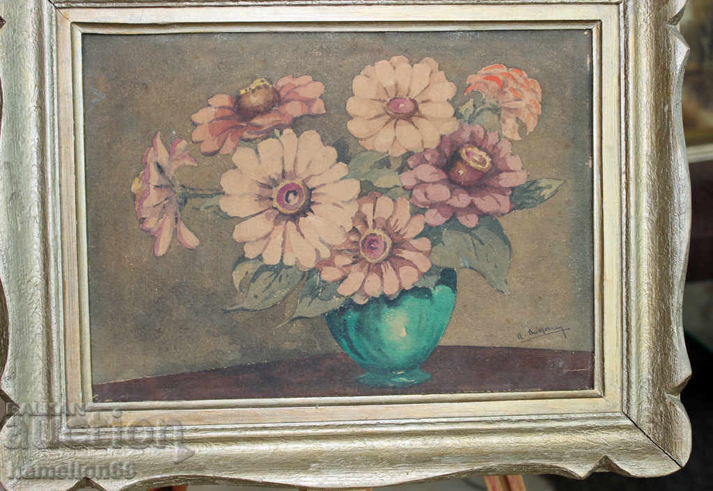 Παλιά Ακουαρέλα "Ζέρμπερα, νεκρή φύση. - 6 Παλιά Ακουαρέλα "Ζέρμπερα, νεκρή φύση. - 6