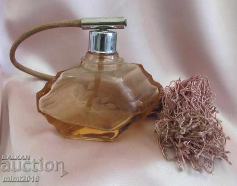 30s Art Deco Crystal Glass Bottles for Perfume Bohemia - 5 30s Art Deco Crystal Glass Bottles for Perfume Bohemia - 5