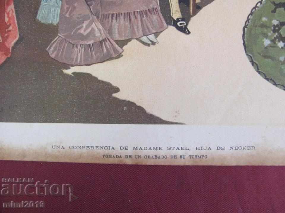 Auction 18th Century Chromolithography-French Revolution MADAME STAEL Auction 18th Century Chromolithography-French Revolution MADAME STAEL