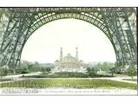 TRAVELED CARD PARIS EIFFEL TOWER PALACE to HASKOVO 1906