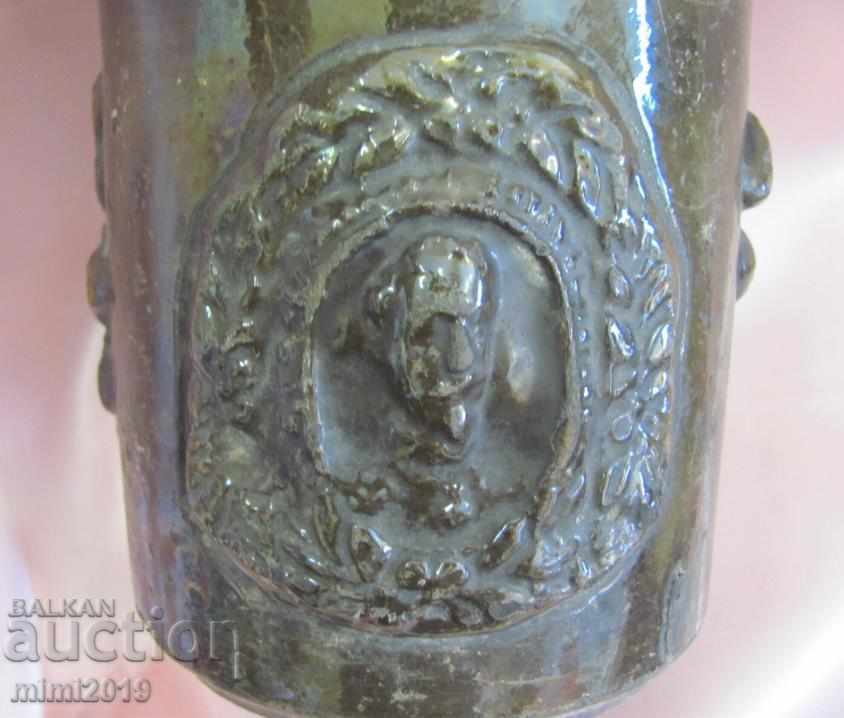 1895 Ceramic Vase - Portrait of King Ferdinant very rare with price 380.00 BGN | € 194.29