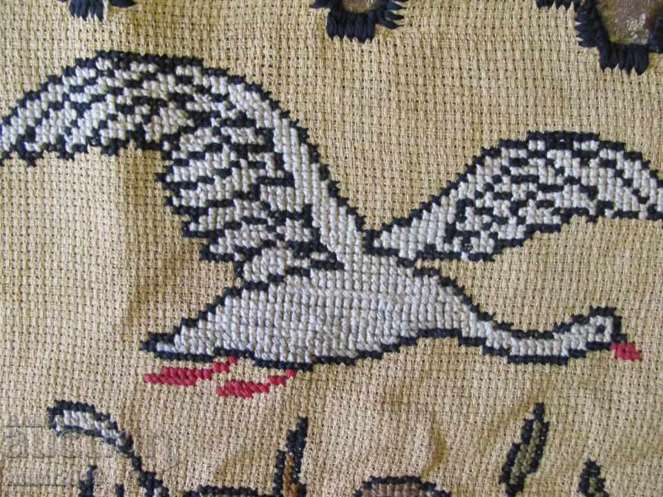 Auction 19th Century Wall Cobra handmade cotton, silk, wool Auction 19th Century Wall Cobra handmade cotton, silk, wool