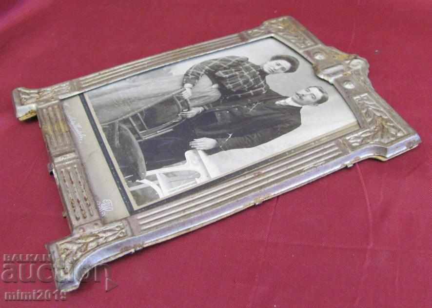 Delivery of 1900 Art Nouveau Secession Metal Frame with Picture Delivery of 1900 Art Nouveau Secession Metal Frame with Picture