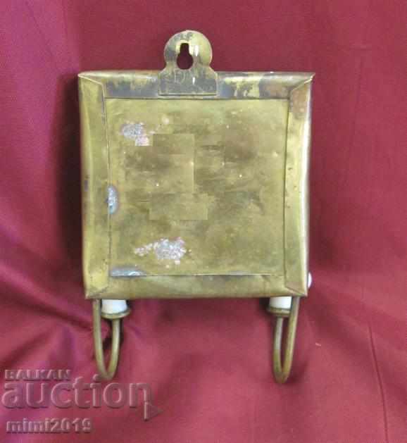 Αντίο αρτ νουβό χάλκινο και πορσελάνη κρεμάστρα - 7 Αντίο αρτ νουβό χάλκινο και πορσελάνη κρεμάστρα - 7