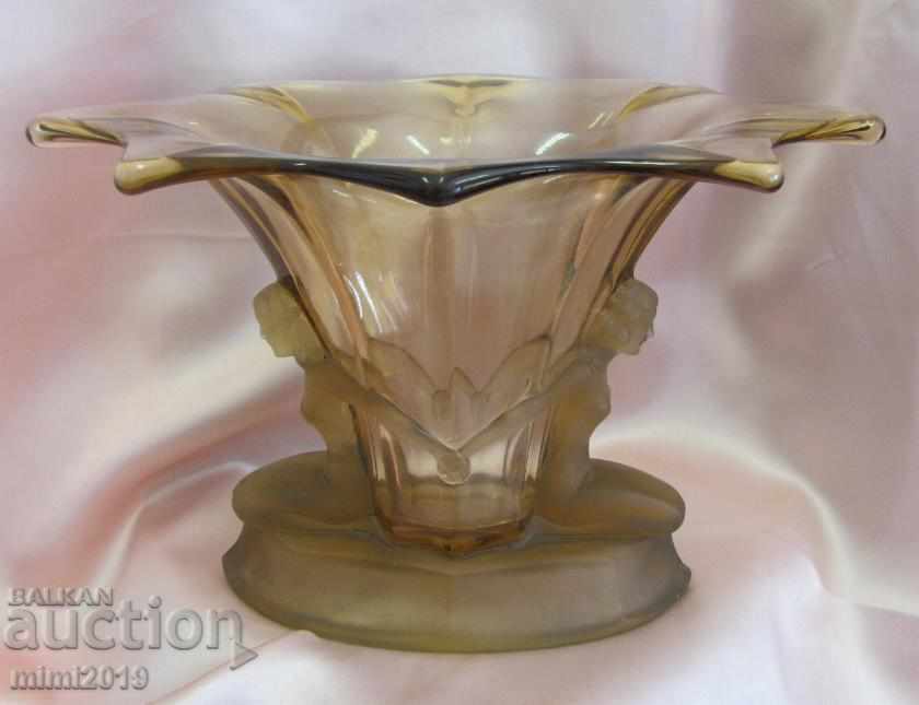 Cupa de cristal Art Nouveau Secession, Vase de Rene Lalik