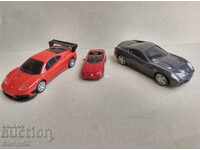 Mini cars 3 pcs. Red and gray Ferrari and Mercedes.