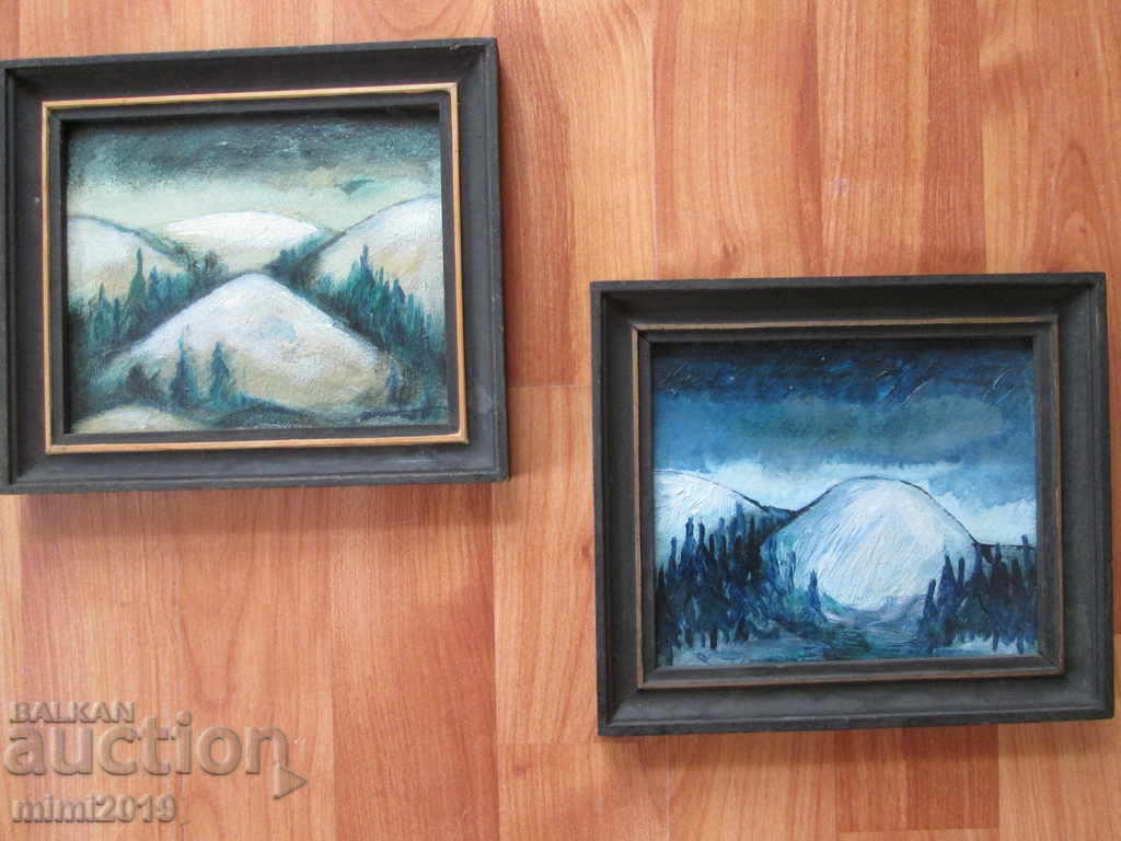 2 μικροί πίνακες, λάδι, φέιζερ - 5