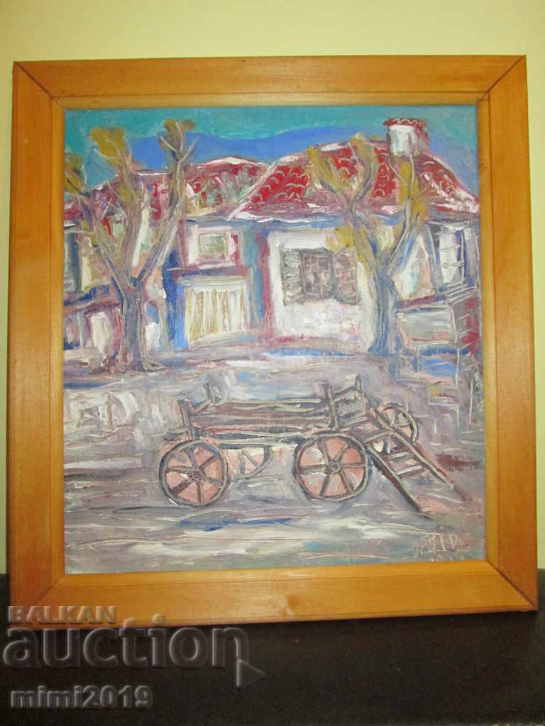 Painting, oil, phaser, signed - 6