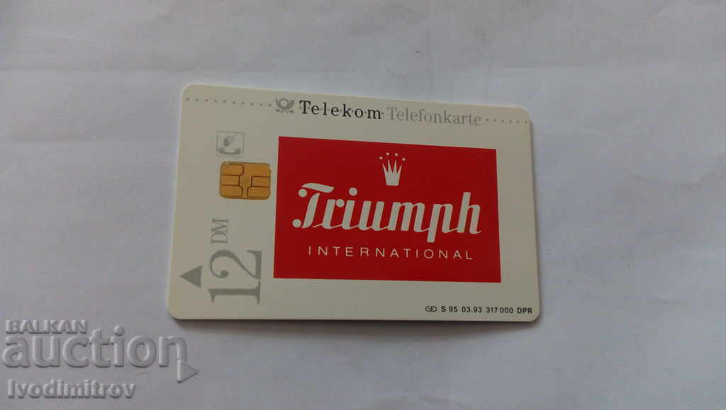 Deutche Telekom Triumph International Phonecard with price 0.45 BGN | € 0.23 Deutche Telekom Triumph International Phonecard with price 0.45 BGN | € 0.23