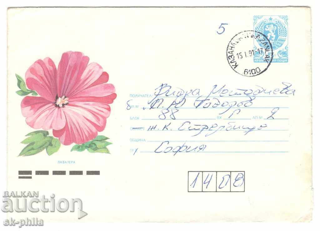 Пощенски плик - Цветя - Лаватера