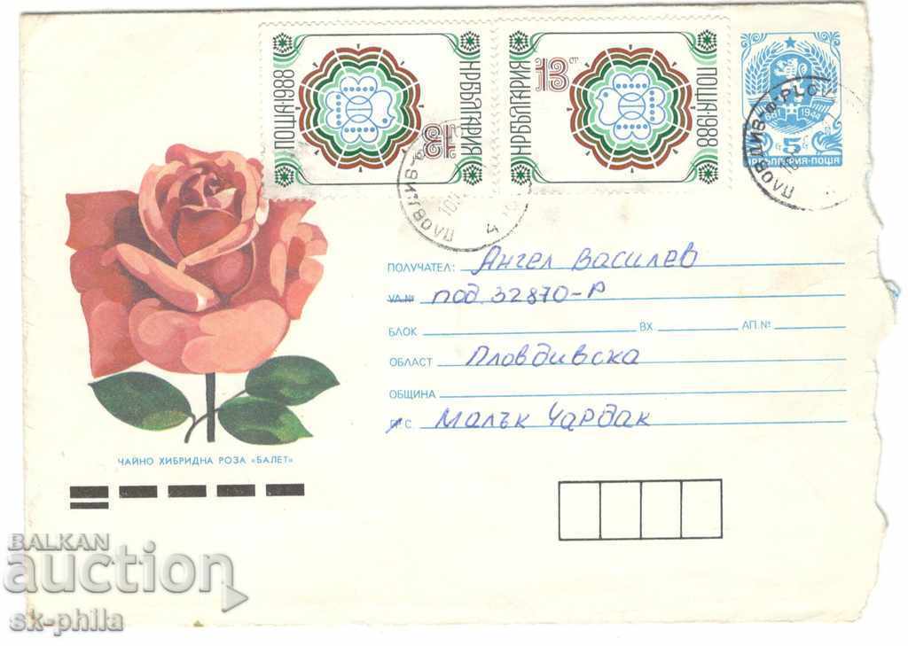Φάκελος ταχυδρομείου - Λουλούδια - Τριαντάφυλλο