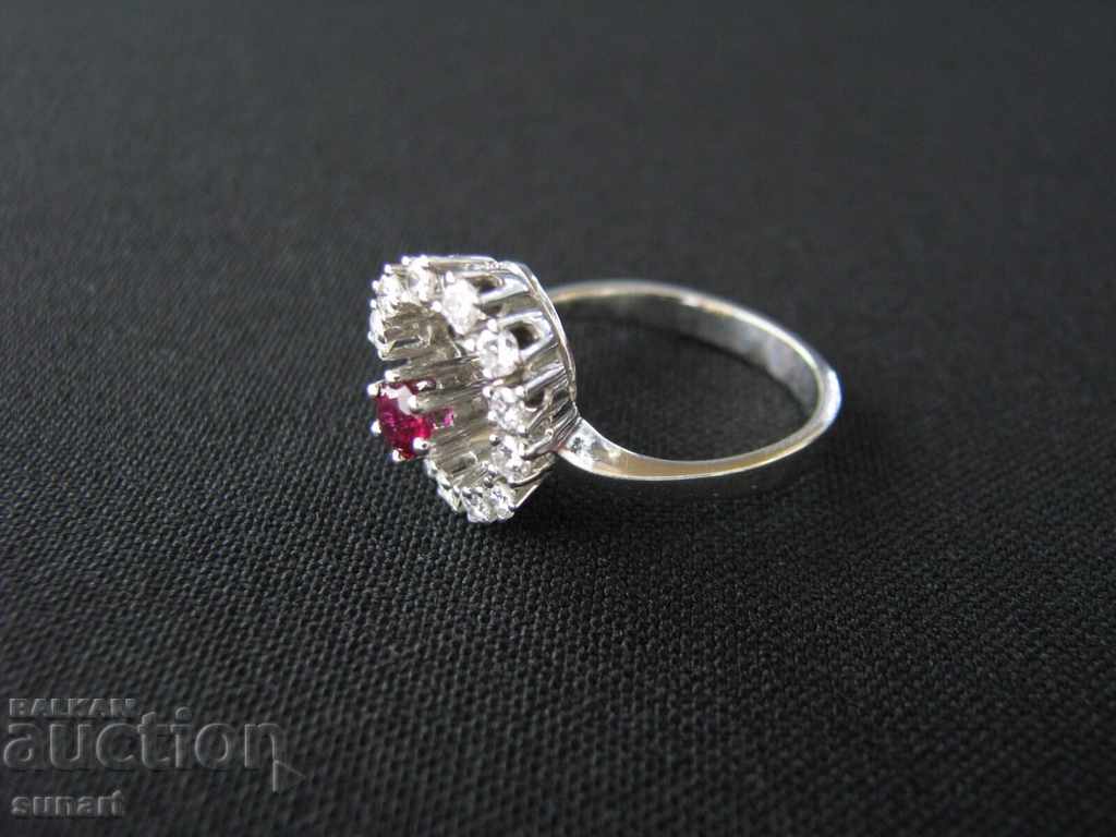 Auction RING WITH DIAMONDS 0.70 K VS COLOR F-G RUBY 0.30 K SI Auction RING WITH DIAMONDS 0.70 K VS COLOR F-G RUBY 0.30 K SI