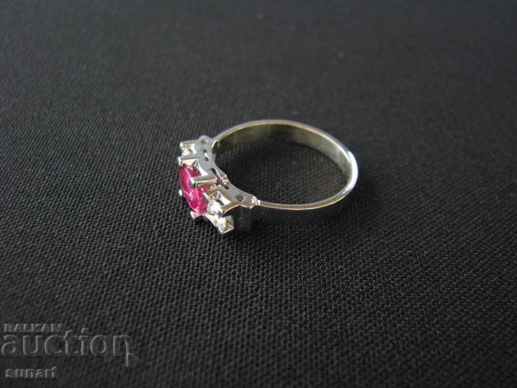 Auction RING WITH DIAMONDS 0.32K VS COLOR G + RUBY 1.0 CARAT SI Auction RING WITH DIAMONDS 0.32K VS COLOR G + RUBY 1.0 CARAT SI